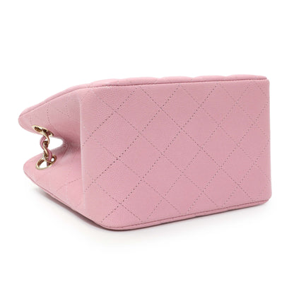 Exclusive Chanel Pink Caviar Mini Bucket Bag — Back View