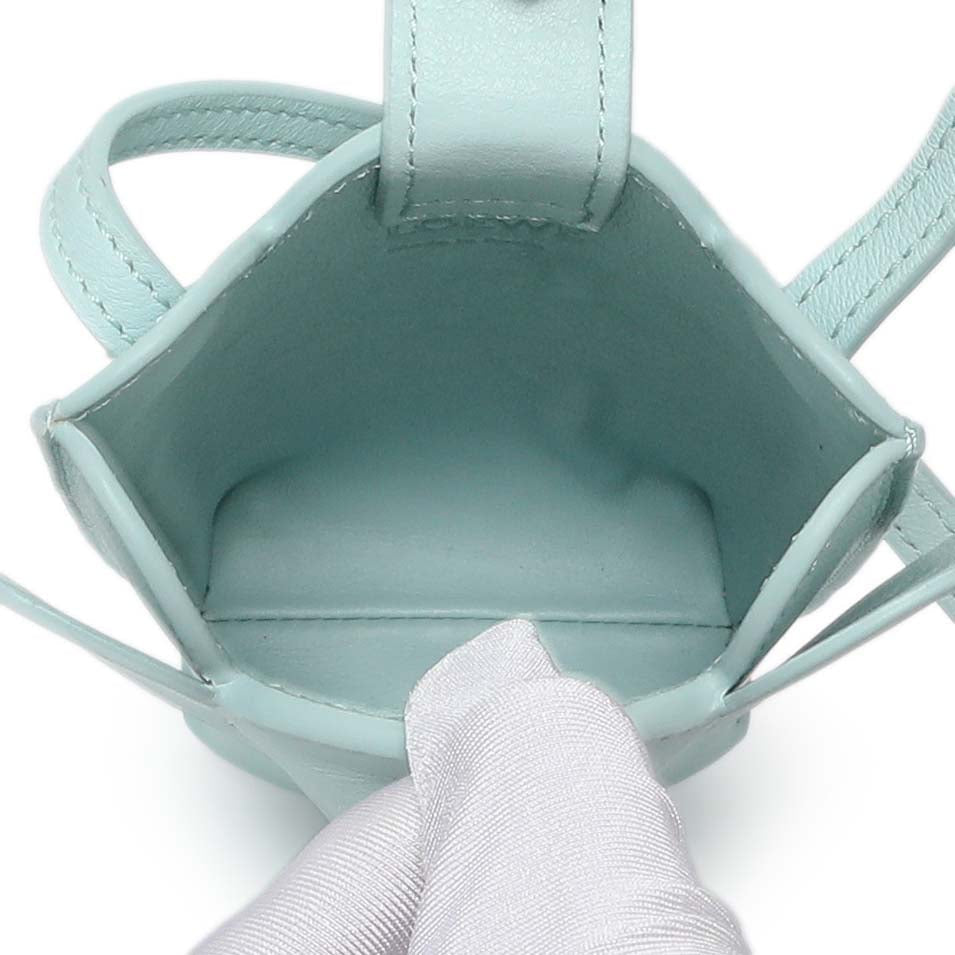 Exclusive Loewe Blue Calfskin Elephant Pouch Crossbody Bag — Top View