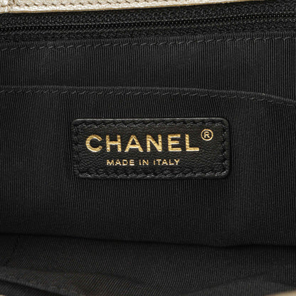 Exclusive Chanel Metallic Gold Black Goatskin Boy Shopping Tote — Alternate View 9