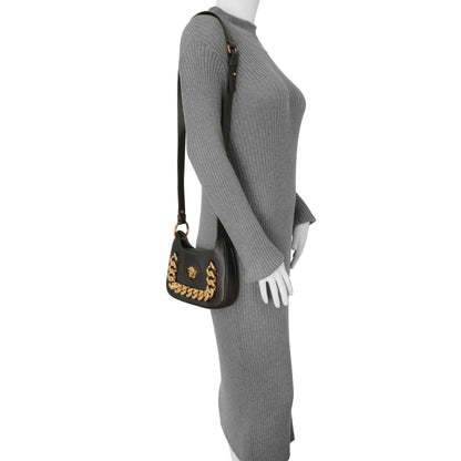 Exclusive Versace Black Calfskin La Medusa Mini Chain Hobo — Alternate View 9