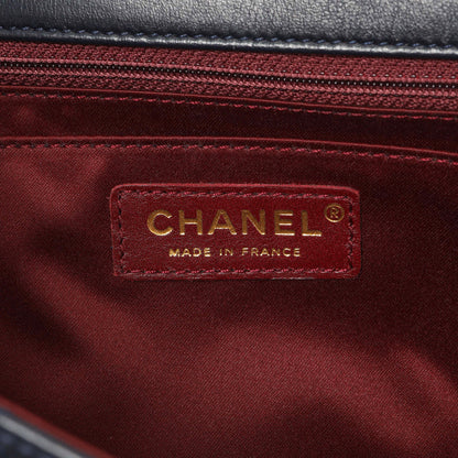 Exclusive Chanel Navy Quilted Lambskin Large Golden Class Flap — Alternate View 9