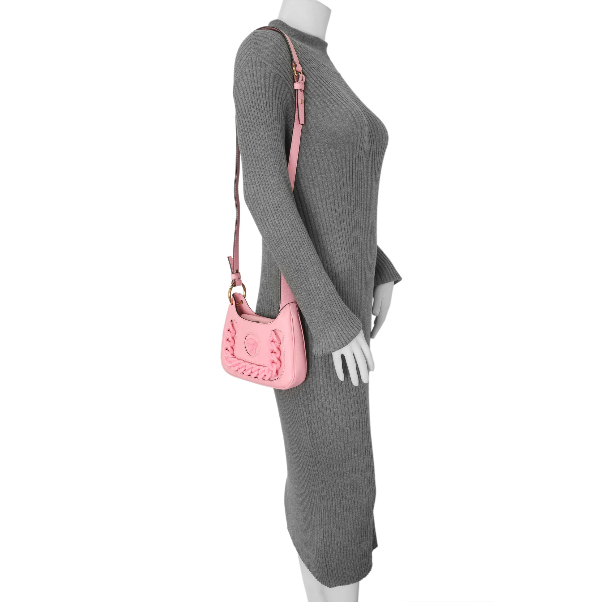 Exclusive Versace Pink Calfskin La Medusa Mini Chain Hobo — Alternate View 7