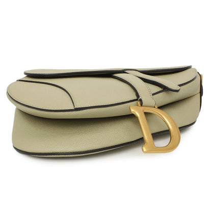 Exclusive Christian Dior Ethereal Green Grained Calfskin Saddle Bag — Back View