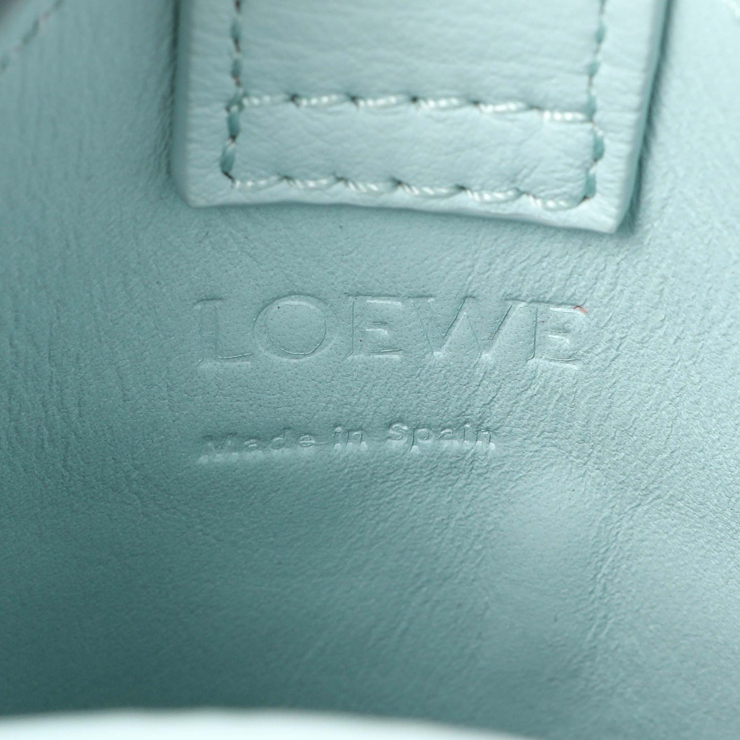 Exclusive Loewe Blue Calfskin Elephant Pouch Crossbody Bag — Detail View