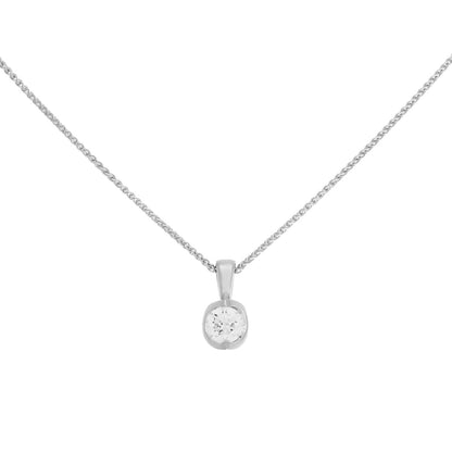 Exclusive 14K White Gold 0.46 Carat Diamond Solitaire Pendant — Front View