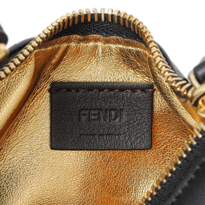 Exclusive Fendi Black Vitello Grace Nano Fendigraphy Hobo Charm — Detail View