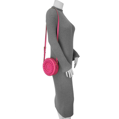 Exclusive Versace Fuchsia Calfskin La Medusa Mini Round Disco Chain Crossbody Bag — Alternate View 8