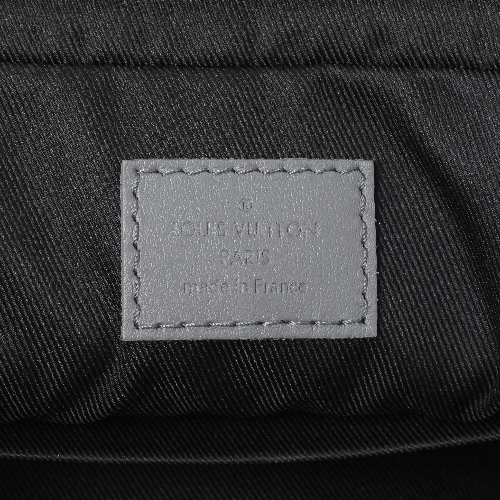 Exclusive Louis Vuitton Grey Calfskin Monogram Shadow Duo Messenger — Detail View