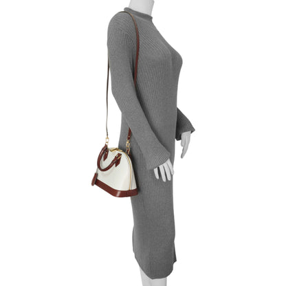 Exclusive Louis Vuitton White/Burgundy Epi Alma BB — Alternate View 7