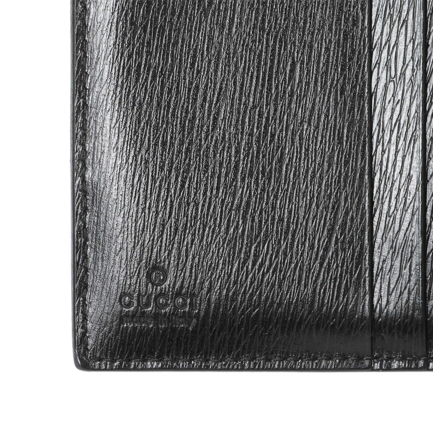 Exclusive Gucci Black Calfskin Vintage Compact Wallet — Detail View