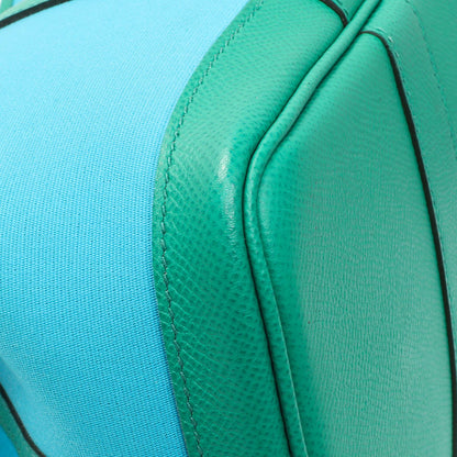Exclusive Hermes Bleu Azteque Menthe Toile Officier Epsom Garden Party 30 TPM — Lifestyle View