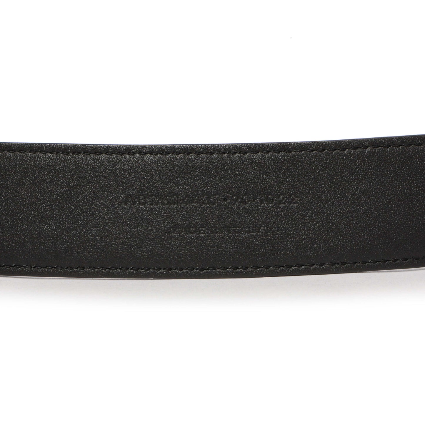 Exclusive Saint Laurent Black Smooth Calfskin Monogram Square Buckle Belt — Top View