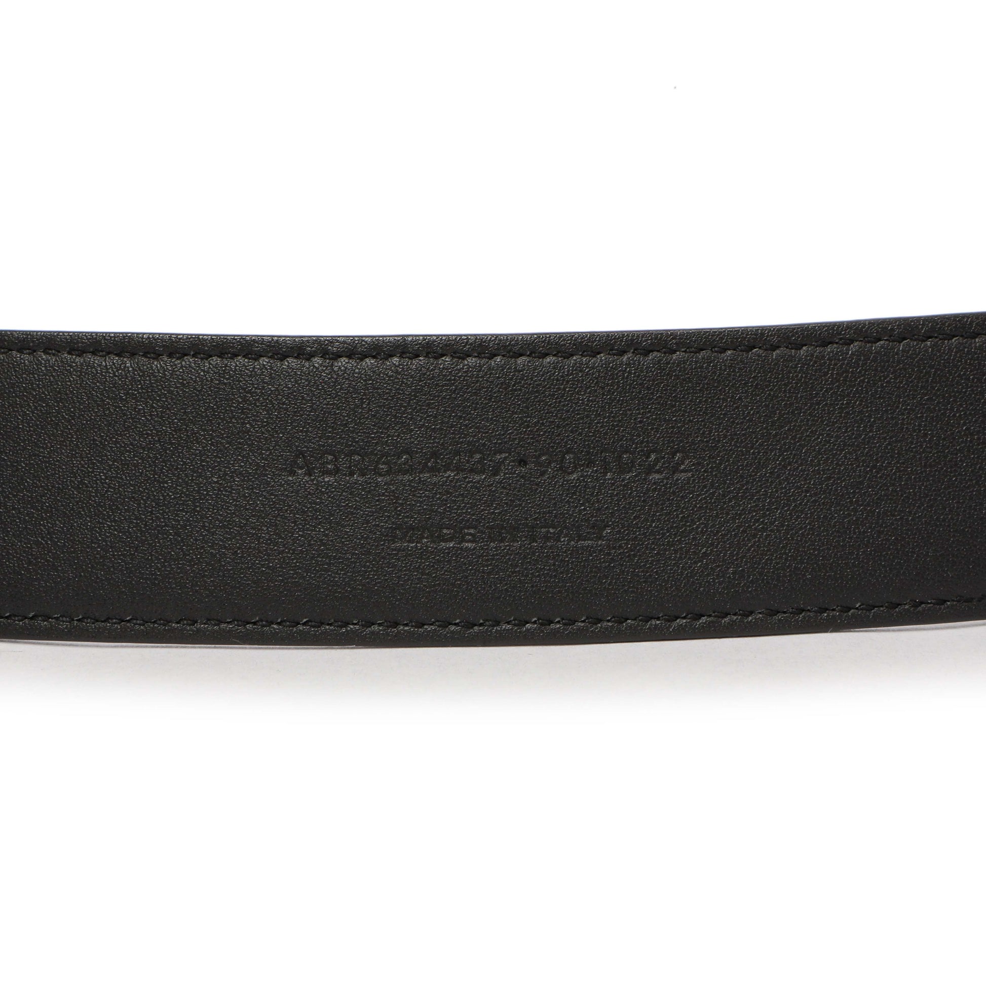 Exclusive Saint Laurent Black Smooth Calfskin Monogram Square Buckle Belt — Top View