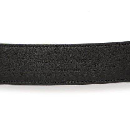 Exclusive Saint Laurent Black Smooth Calfskin Monogram Square Buckle Belt — Top View