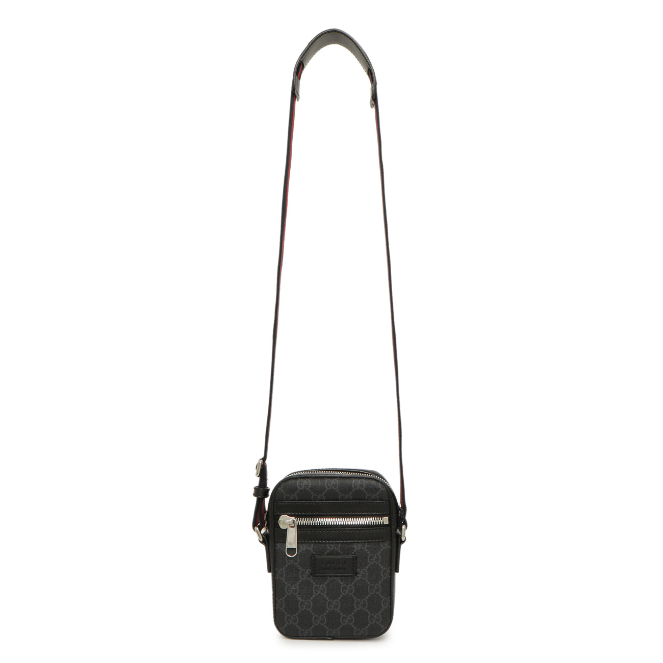 Exclusive Gucci Black GG Supreme Monogram Mini Messenger — Front View