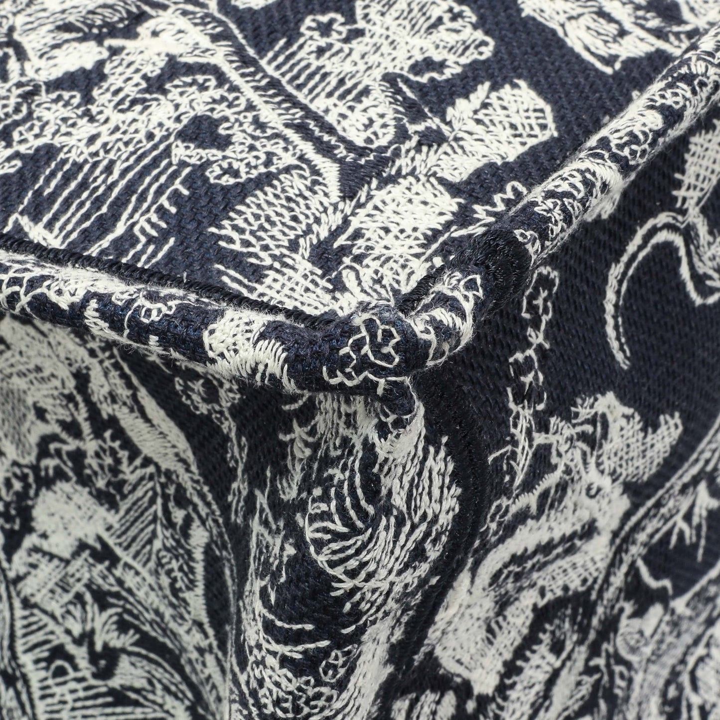 Exclusive Christian Dior Canvas Embroidered Dioriviera Reverse Striped Toile De Jouy Large Book Tote — Lifestyle View