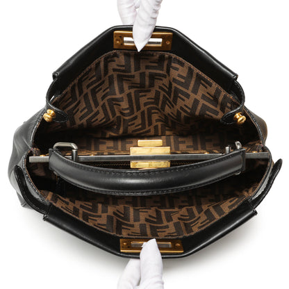 Exclusive Fendi Black Vitello Seta Medium Peekaboo Iconic Satchel — Alternate View 8