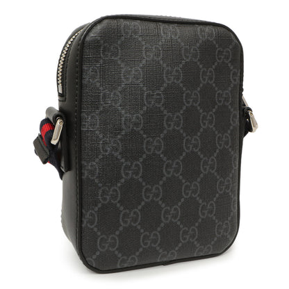 Exclusive Gucci Black GG Supreme Monogram Mini Messenger — Back View