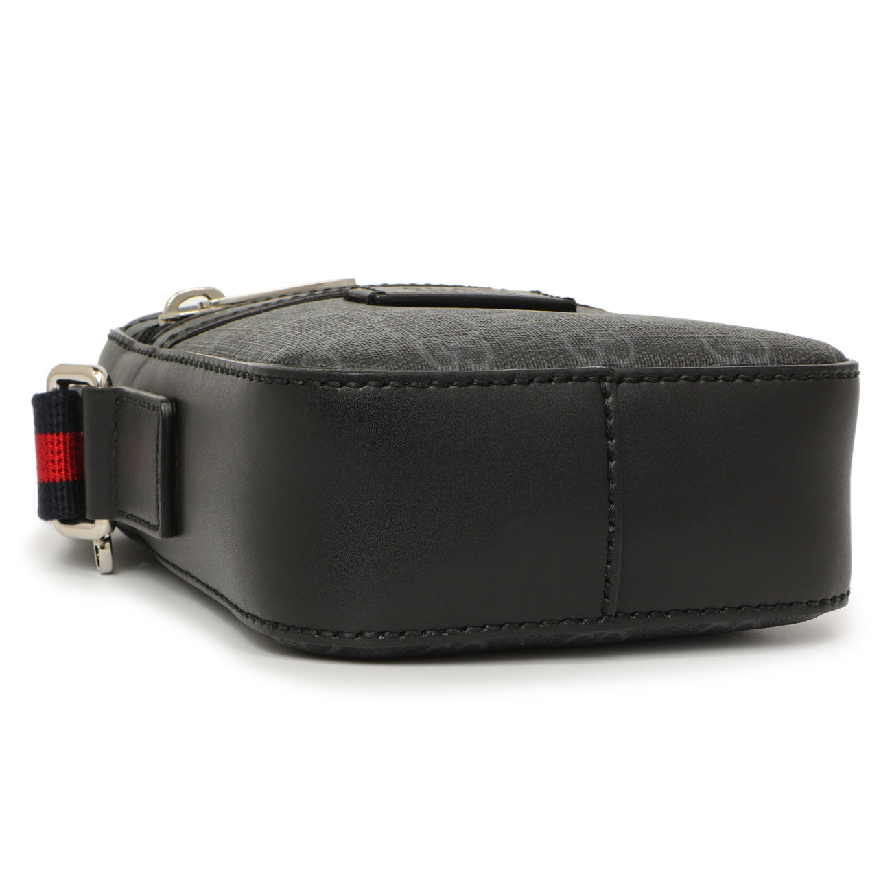 Exclusive Gucci Black GG Supreme Monogram Mini Messenger — Top View