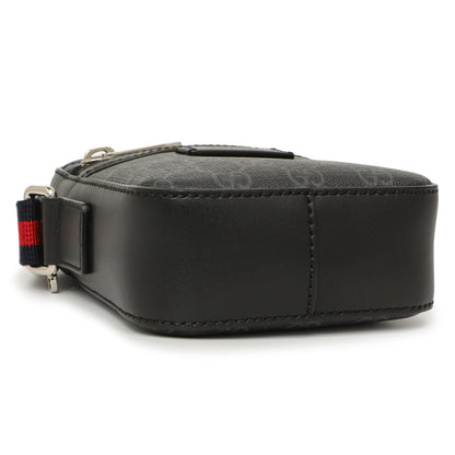 Exclusive Gucci Black GG Supreme Monogram Mini Messenger — Top View