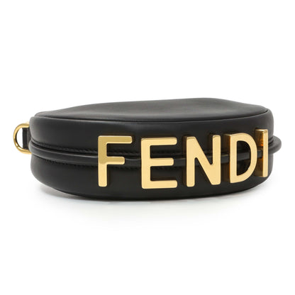 Exclusive Fendi Black Vitello Grace Nano Fendigraphy Hobo Charm — Back View