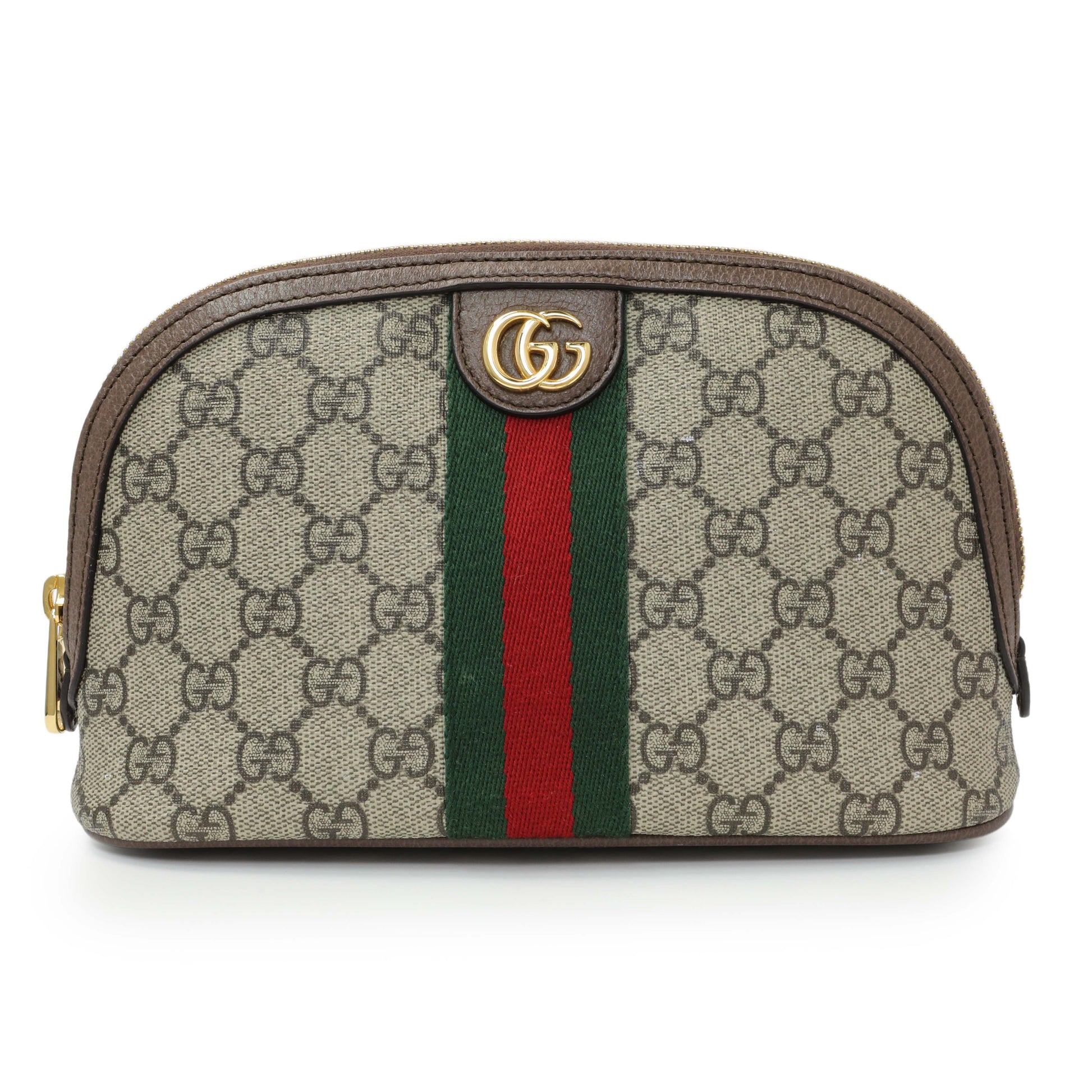 Exclusive Gucci GG Supreme Monogram Ophidia Cosmetic Case — Front View