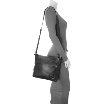 Exclusive Gucci Black Pebbled Calfskin Medium Soho Messenger Bag — Alternate View 12