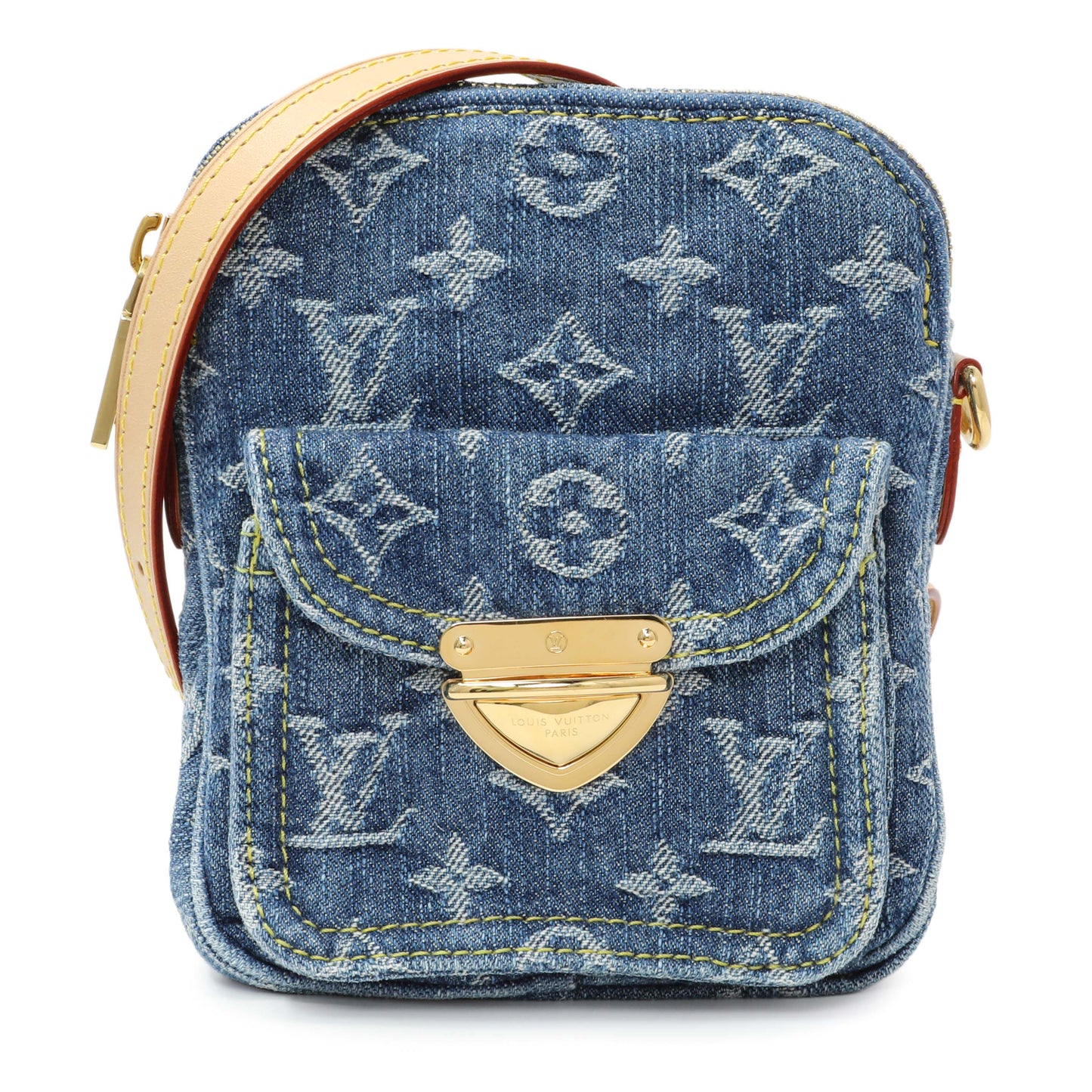 Exclusive Louis Vuitton Denim Fairfax Pochette — Front View