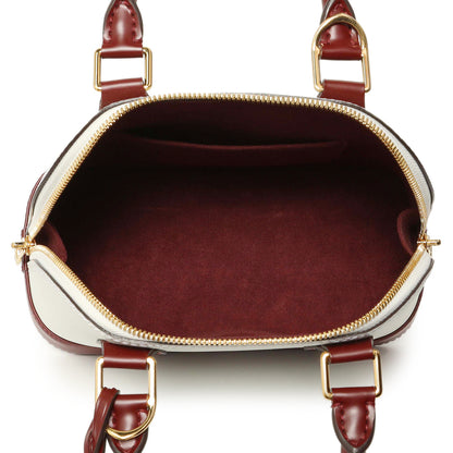 Exclusive Louis Vuitton White/Burgundy Epi Alma BB — Top View