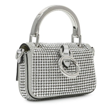 Exclusive Fendi Grey Nubuck Crystal Nano Baguette Charm — Side View