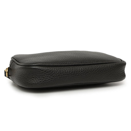Exclusive Gucci Black Calfskin Super Mini Marmont Crossbody — Top View