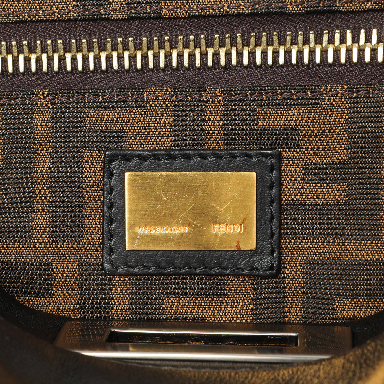 Exclusive Fendi Black Vitello Seta Medium Peekaboo Iconic Satchel — Alternate View 9