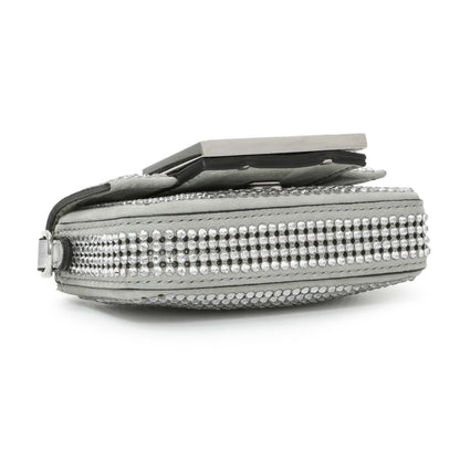 Exclusive Fendi Grey Nubuck Crystal Nano Baguette Charm — Back View