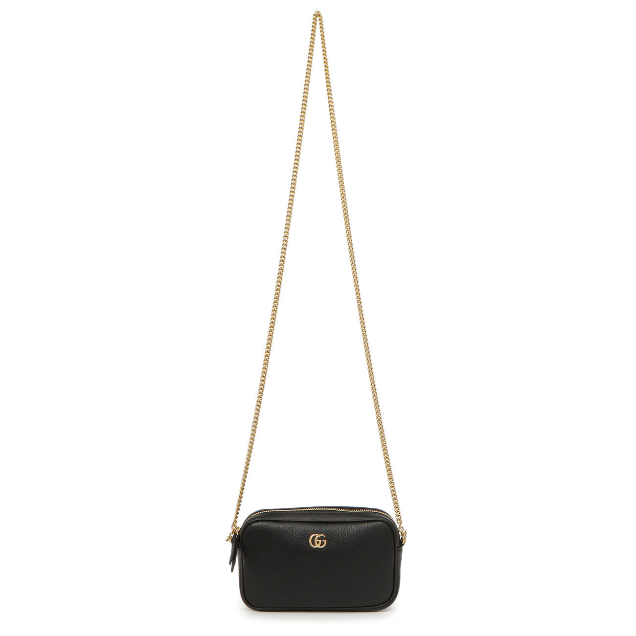 Exclusive Gucci Black Calfskin Super Mini Marmont Crossbody — Front View