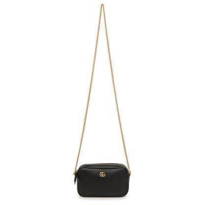 Exclusive Gucci Black Calfskin Super Mini Marmont Crossbody — Front View
