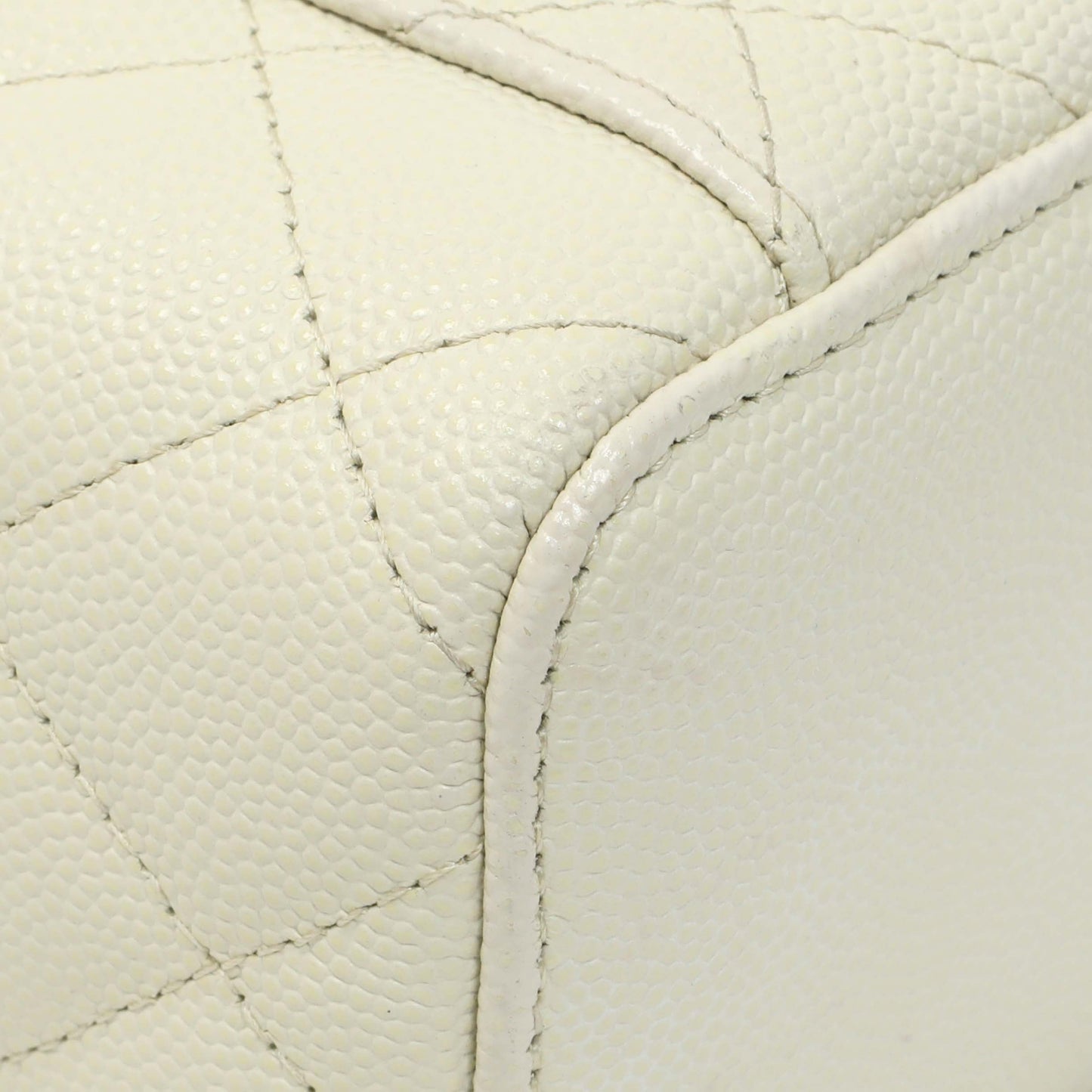Exclusive Chanel White Caviar Mini Vanity Case With Chain — Lifestyle View