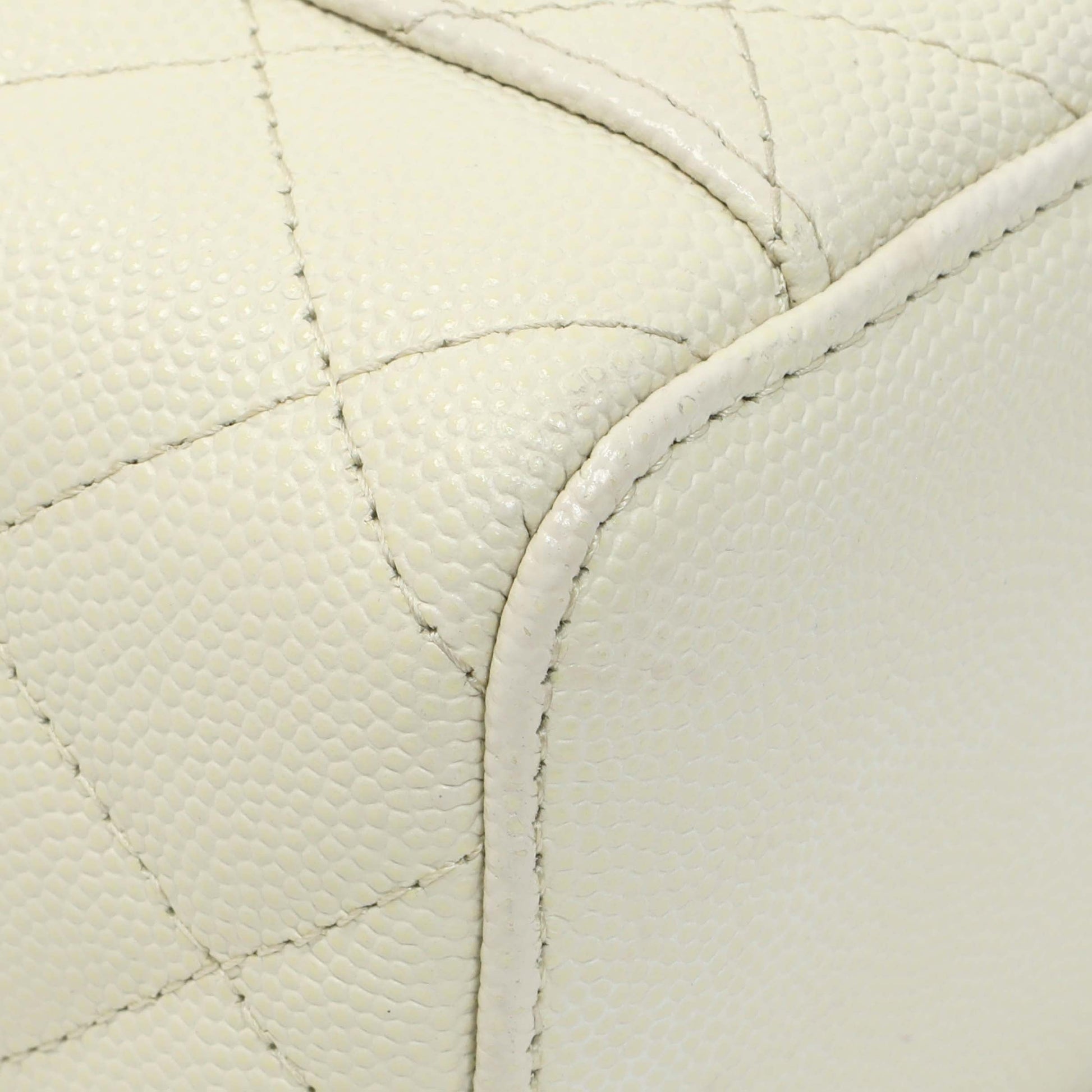 Exclusive Chanel White Caviar Mini Vanity Case With Chain — Lifestyle View