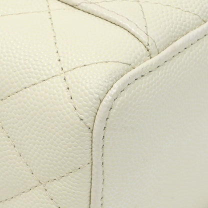 Exclusive Chanel White Caviar Mini Vanity Case With Chain — Lifestyle View