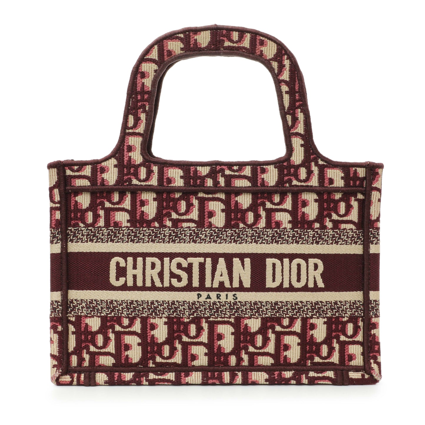 Exclusive Christian Dior Oblique Mini Book Tote — Front View