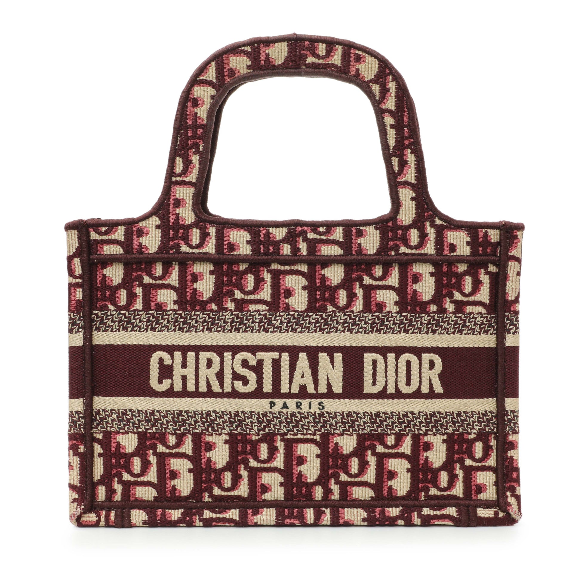 Exclusive Christian Dior Oblique Mini Book Tote — Front View