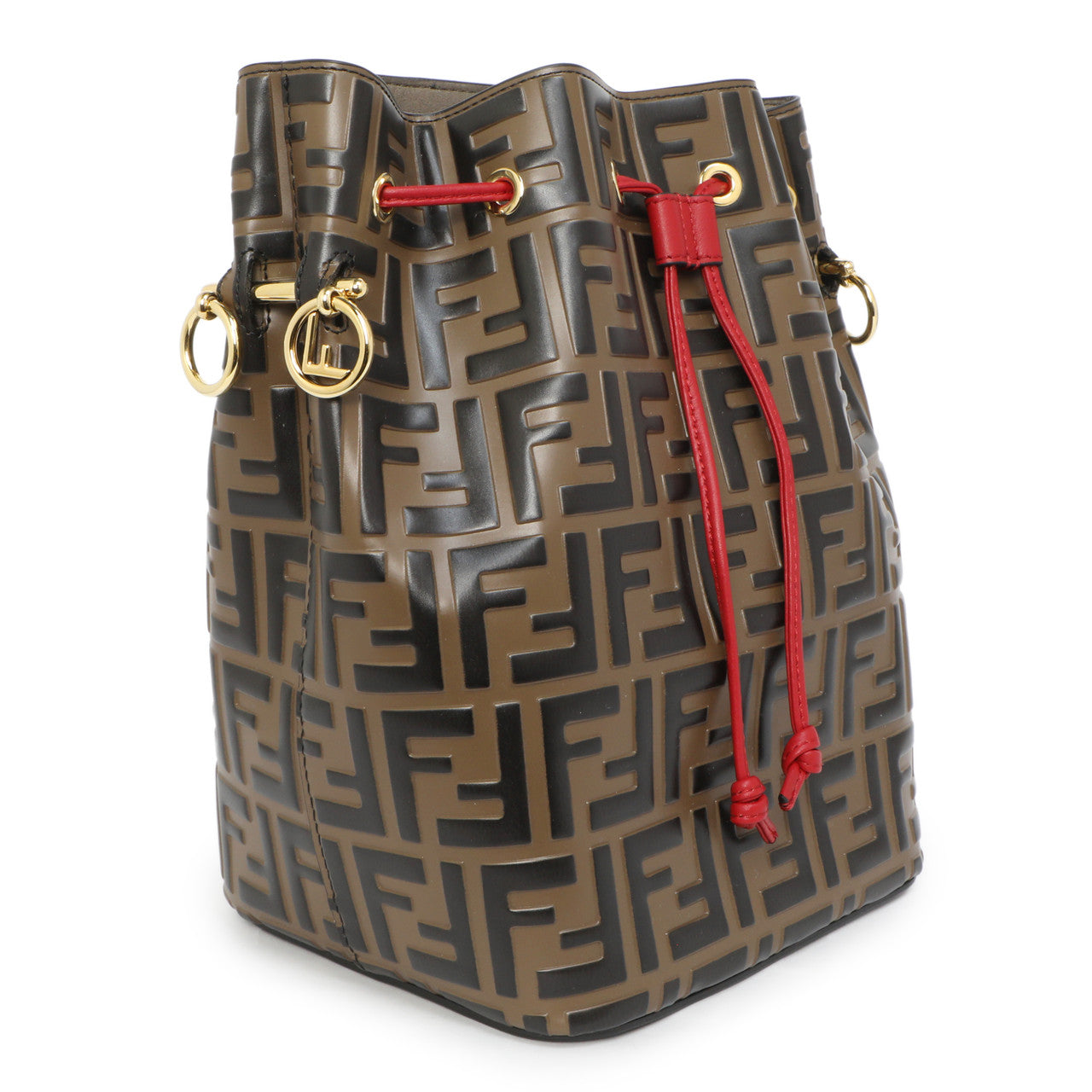 Exclusive Fendi FF 1974 Embossed Calfskin Grande Mon Tresor Bucket Bag — Back View