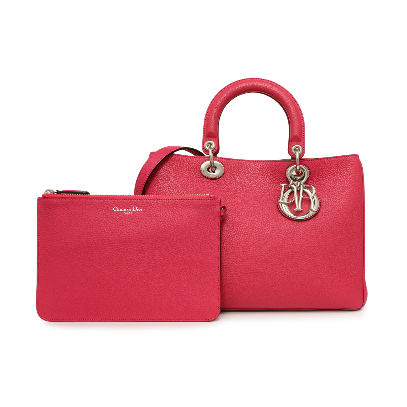 Exclusive Christian Dior Fuchsia Bullcalf Medium Diorissimo Tote — Front View