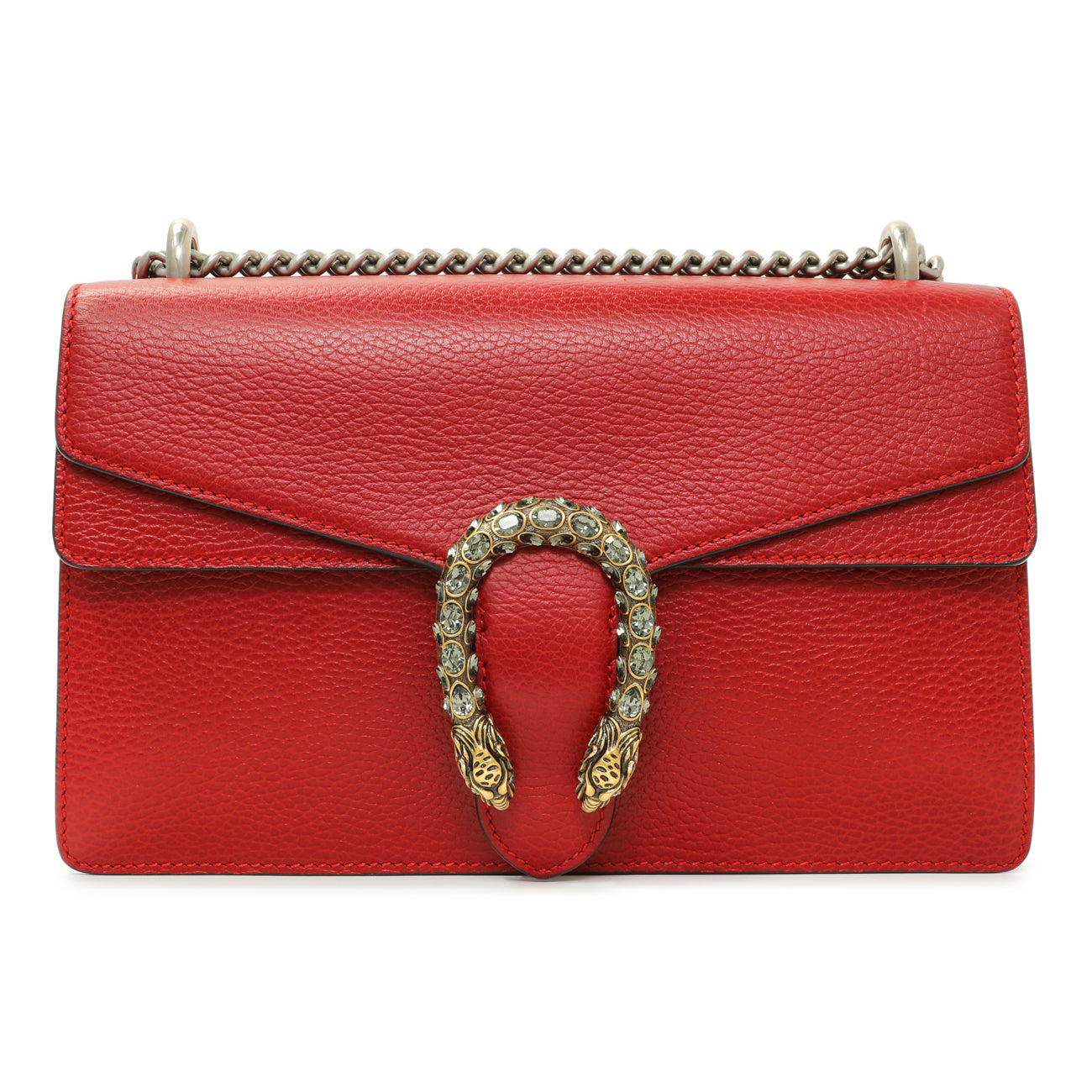 Exclusive Gucci Red Calfskin Small Dionysus Shoulder Bag — Front View