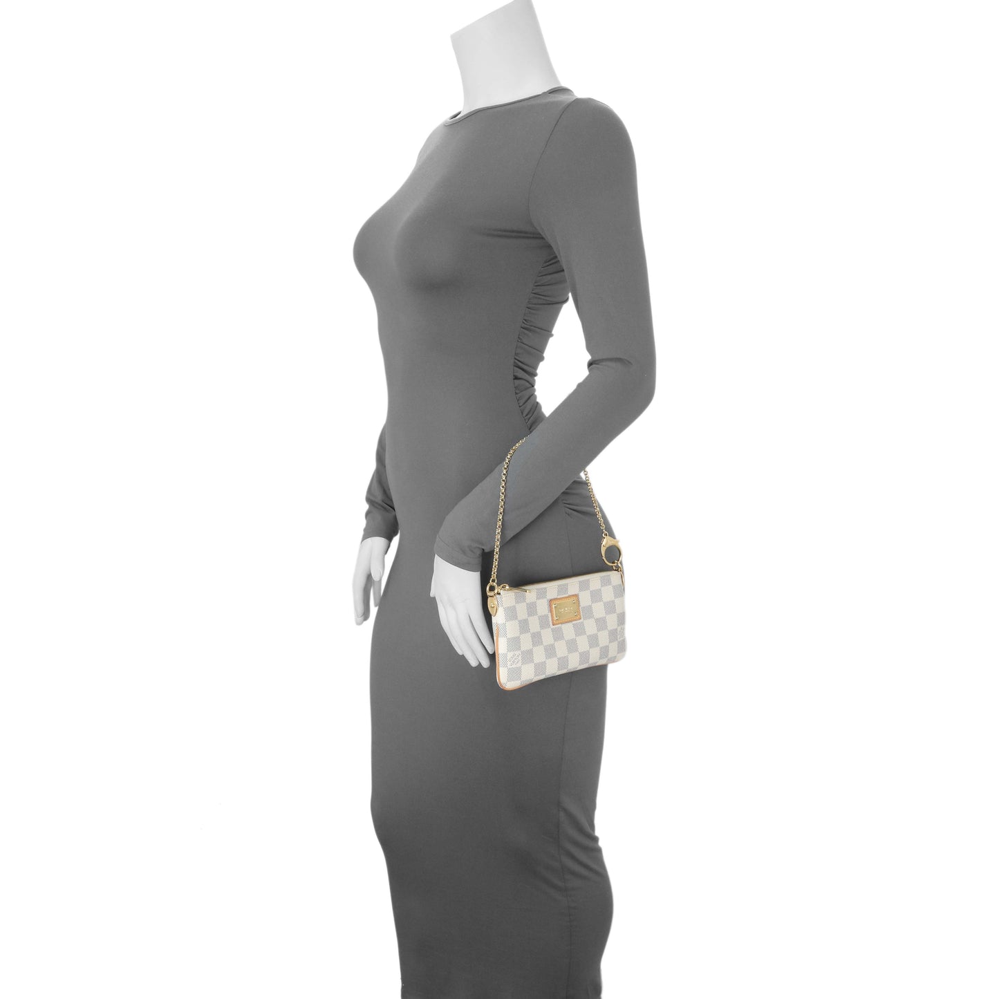Exclusive Louis Vuitton Damier Azur Pochette Milla MM — Alternate View 9