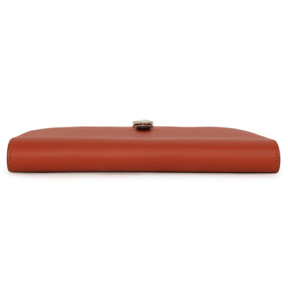 Exclusive Hermes Vermillion Swift Leather Dogon Duo  Wallet — Back View