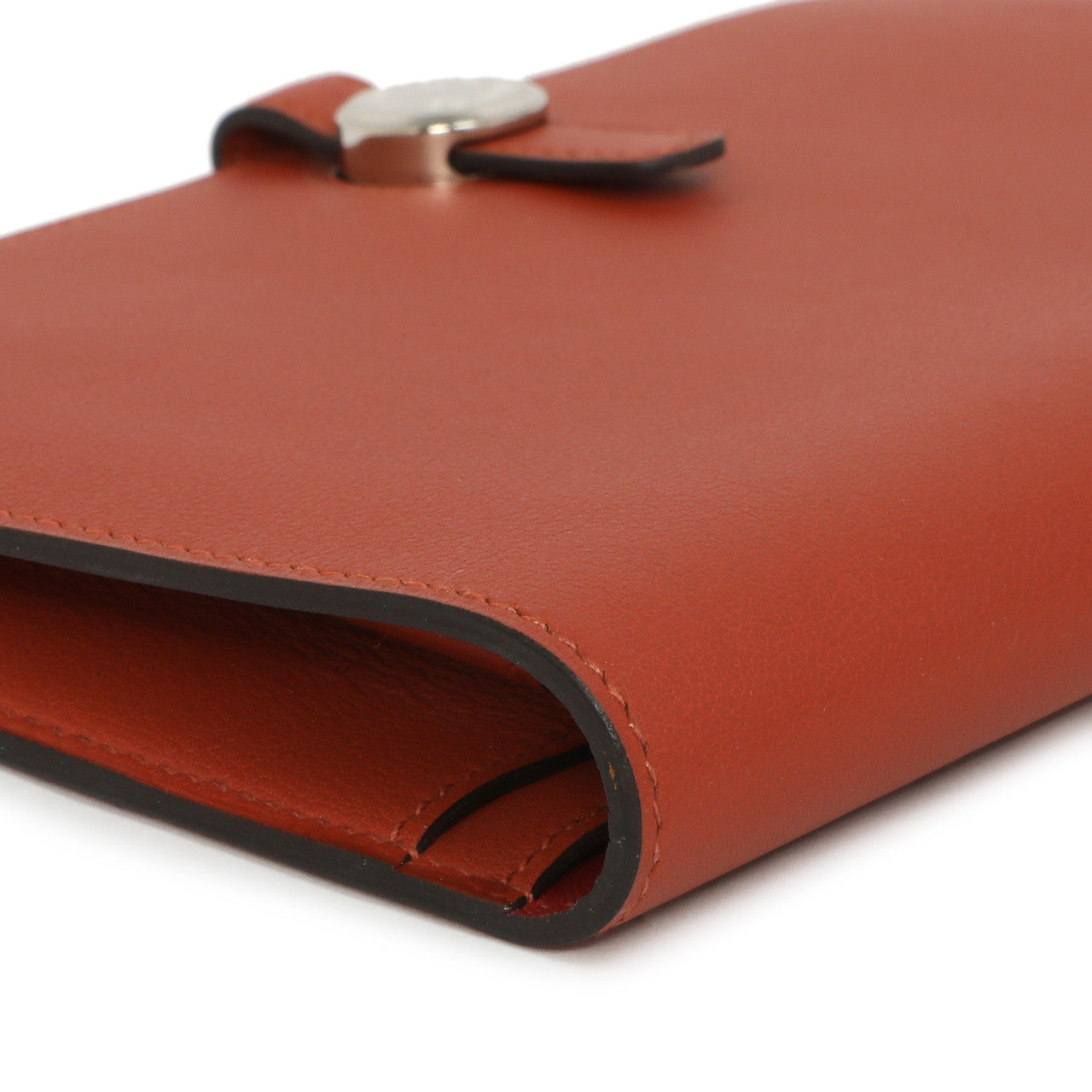 Exclusive Hermes Vermillion Swift Leather Dogon Duo  Wallet — Top View