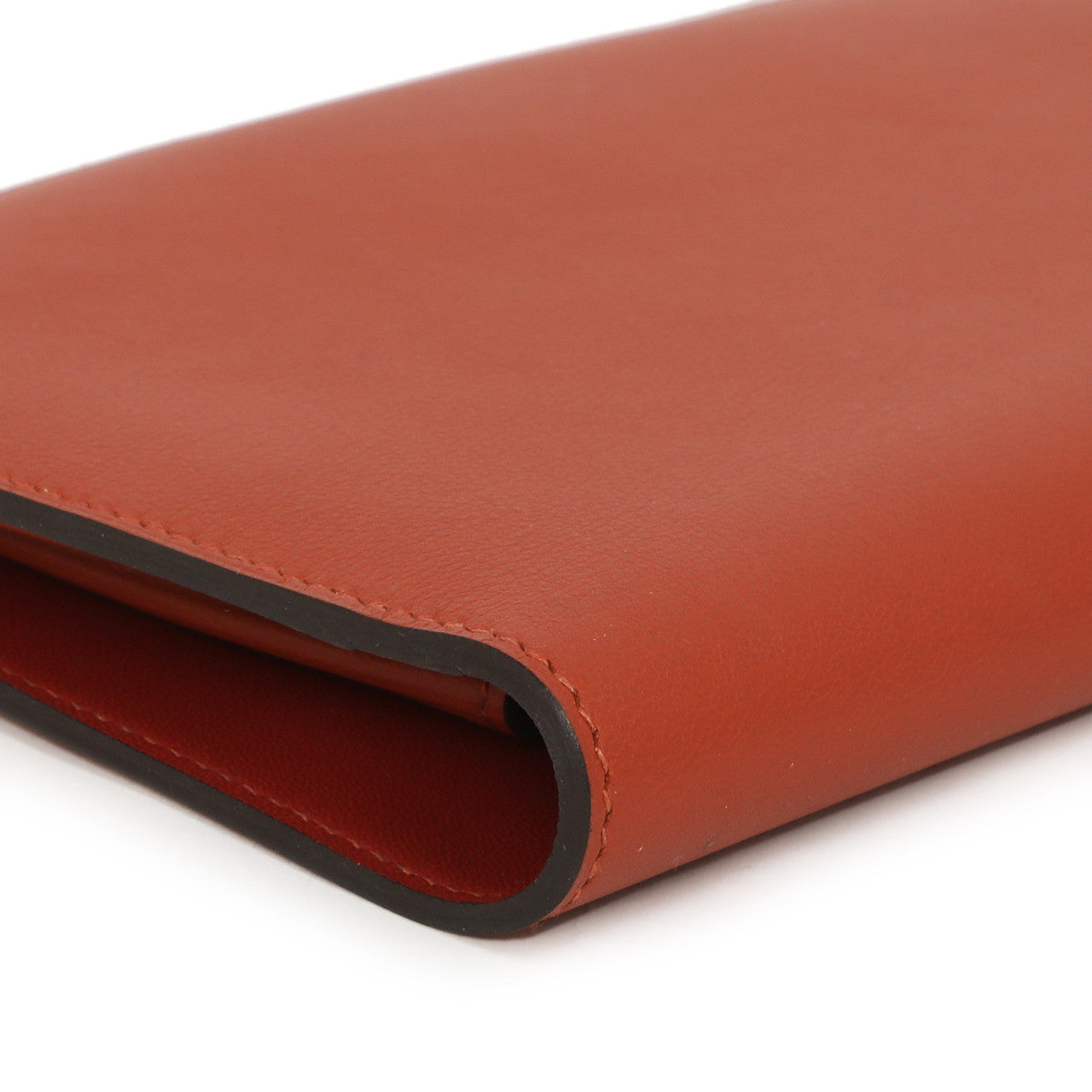Exclusive Hermes Vermillion Swift Leather Dogon Duo  Wallet — Lifestyle View