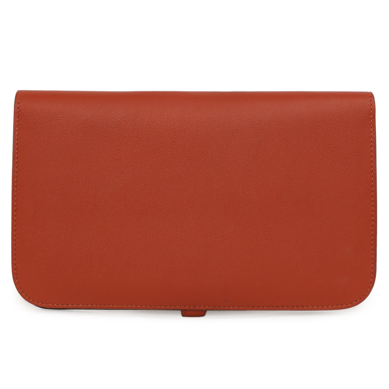 Exclusive Hermes Vermillion Swift Leather Dogon Duo  Wallet — Side View