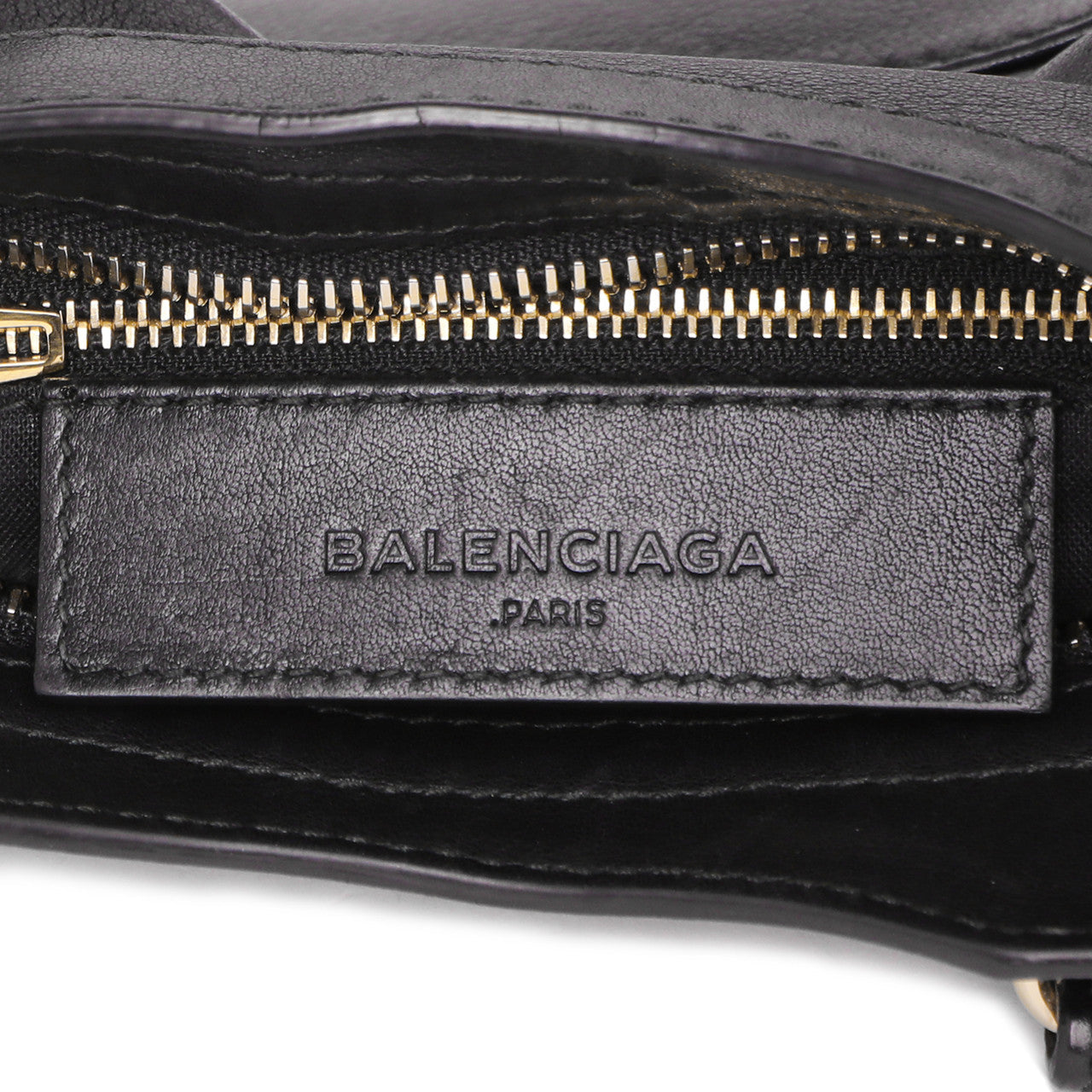 Exclusive Balenciaga Black Calfskin Metal Plate Mini  City — Alternate View 10