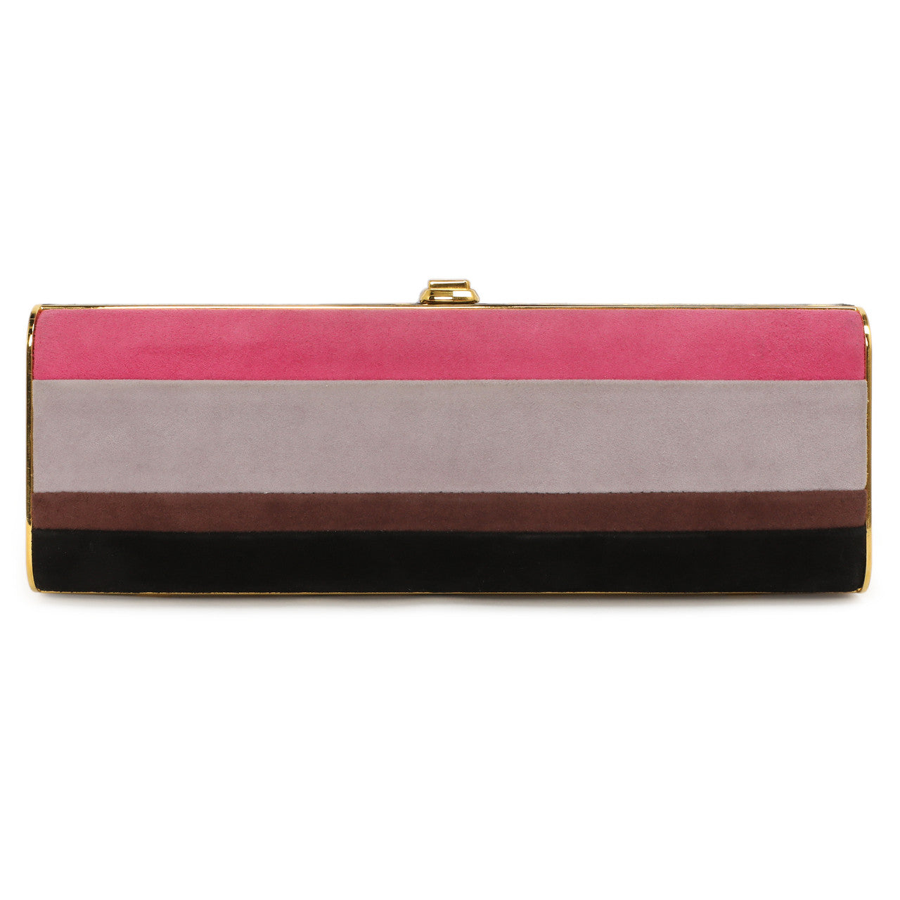 Exclusive Miu Miu Striped Suede Box  Clutch — Side View